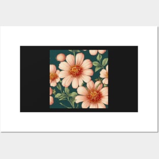 Pink Zinnia Design Posters and Art